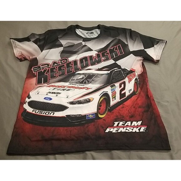 Brad Keselowski Shirt Mens XL NASCAR Discount Tire Double Sided Team Penske - Picture 1 of 12